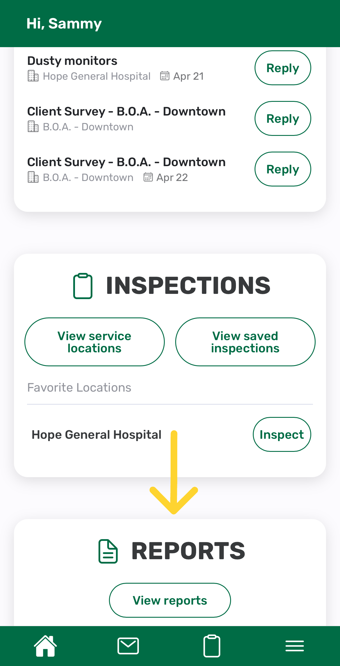 Screenshot: Option 1: From the Home Screen