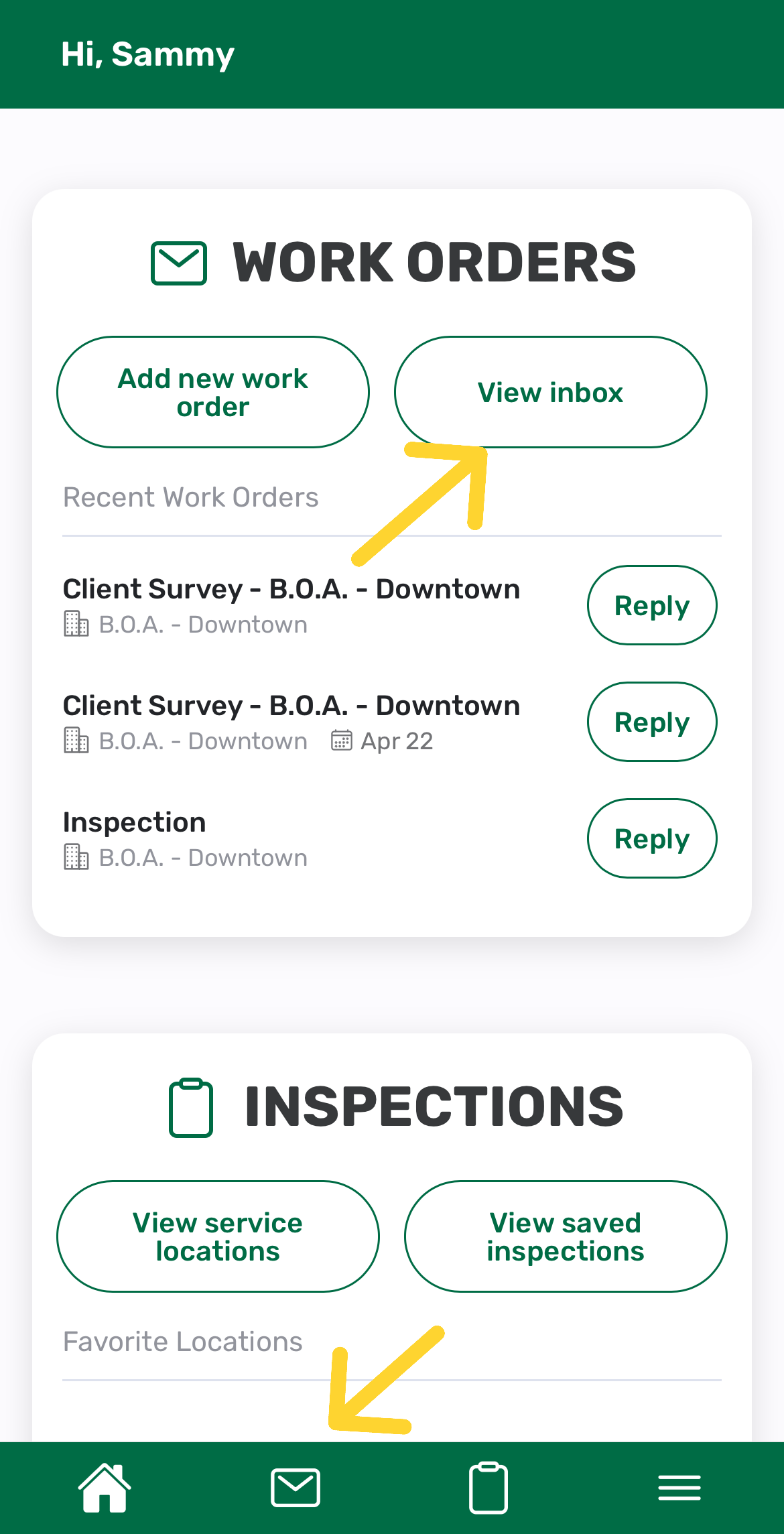 Screenshot: How to Access Work Orders