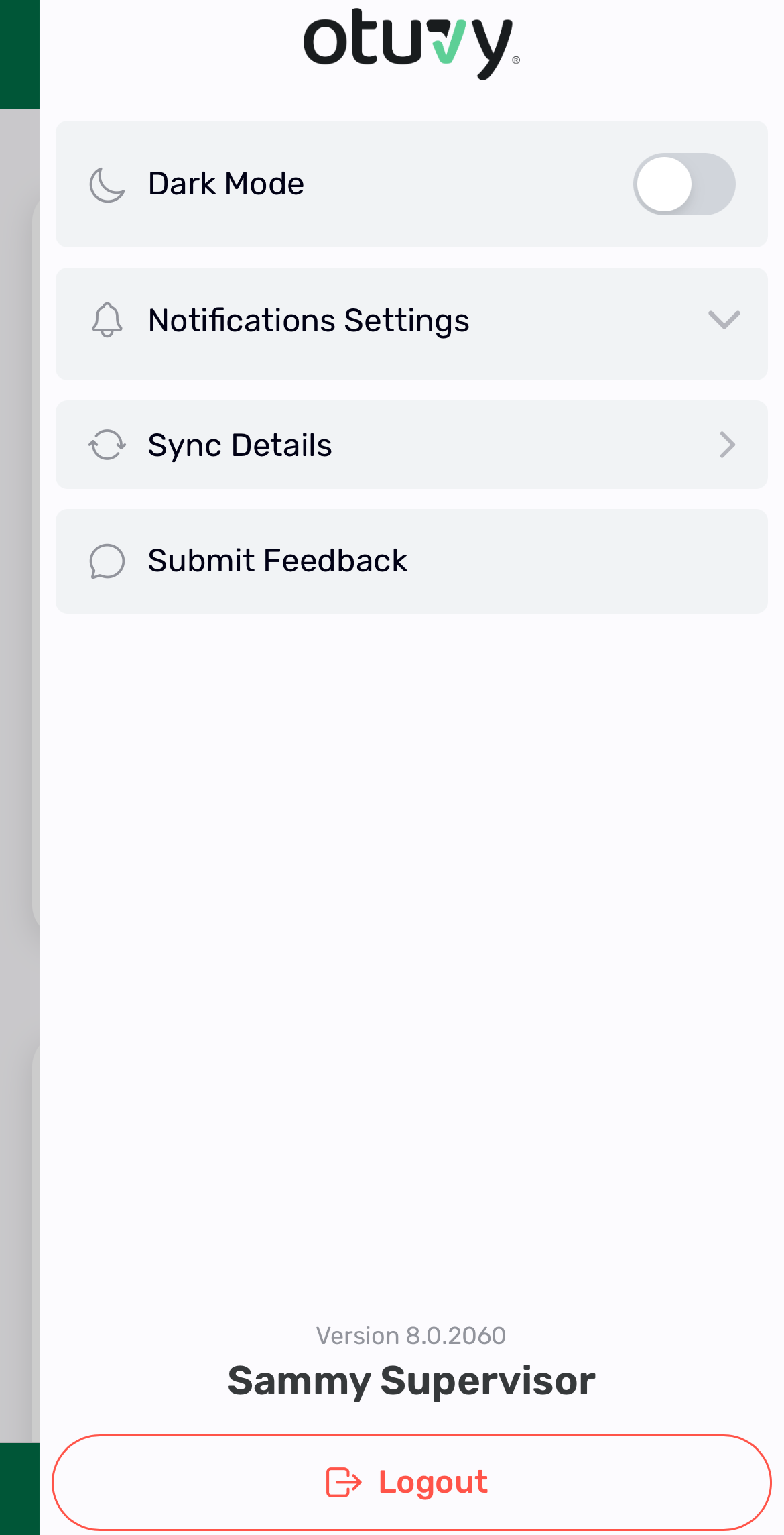 Screenshot: Menu