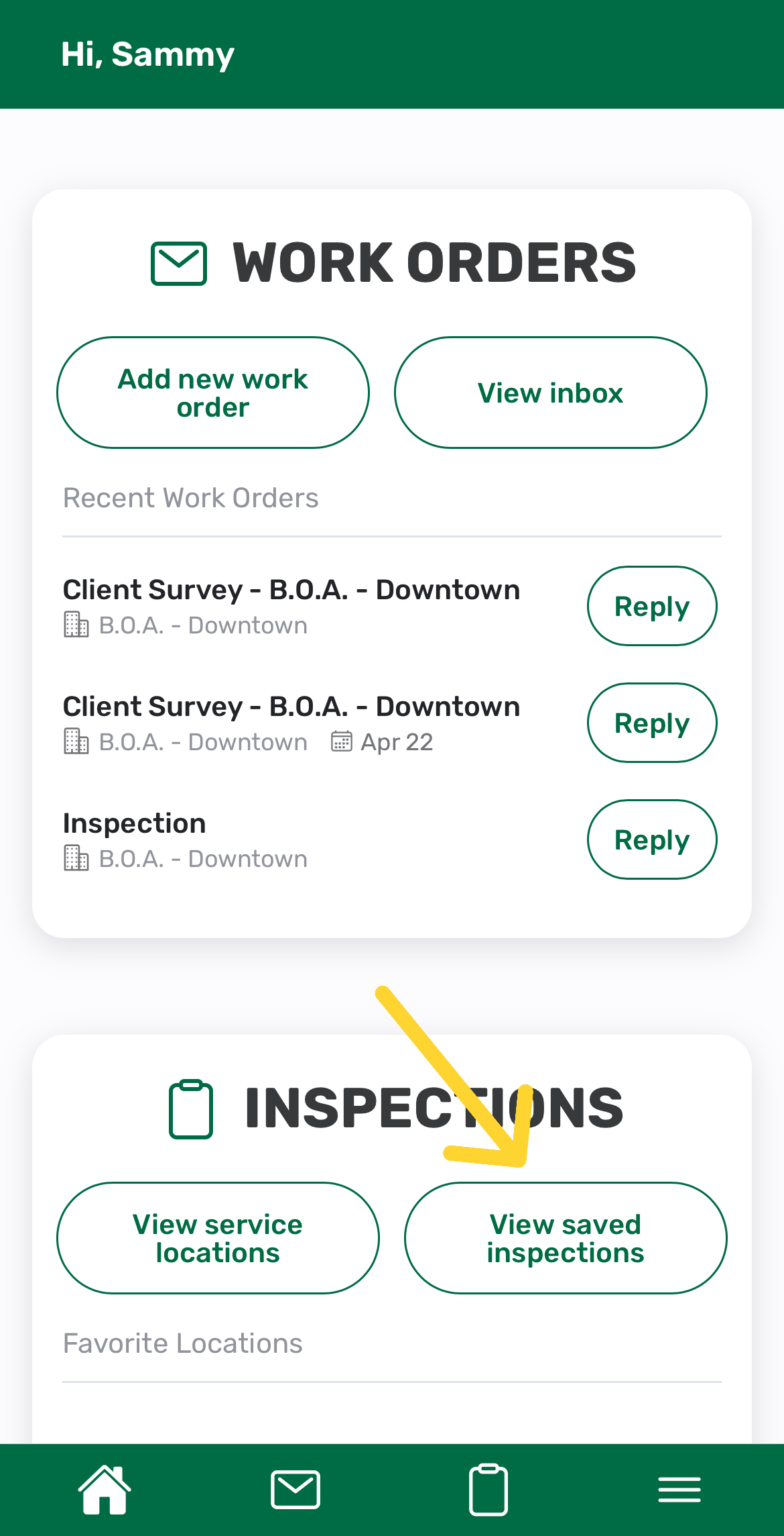 Screenshot: Option 1: From the Home page