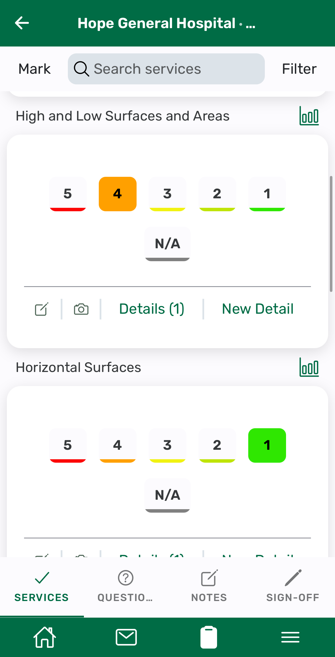 Screenshot: What happens when you reopen an unfinished inspection